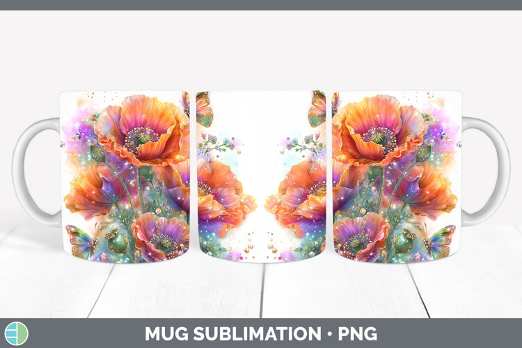GorgeousFlowers 02 Rainbow Summer Mug Wrap design.