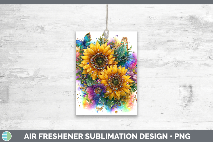 Flowers 02 Rainbow Summer Sunflower Air Freshener Sublimatio