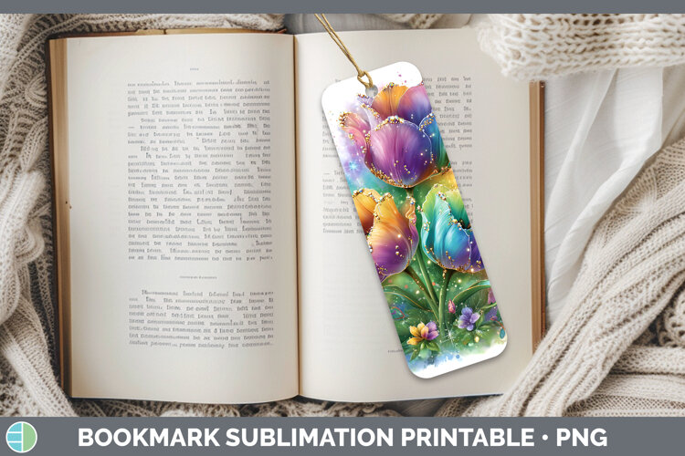 GorgeousFlowers 02 Rainbow Summer Bookmark design.