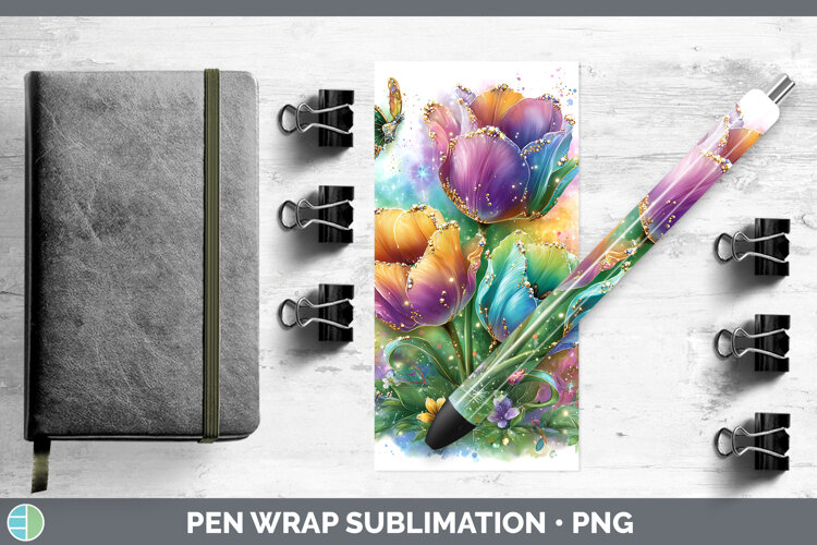 GorgeousFlowers 02 Rainbow Summer Pen Wrap design.