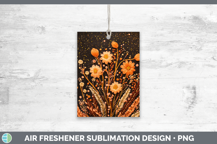 Flowers 03 Embroider Acacia Air Freshener Sublimation Car Fr