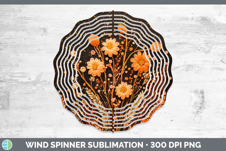 GorgeousFlowers 03 Embroider Wind Spinner design.