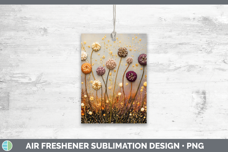 Flowers 03 Embroider Allium Air Freshener Sublimation Car Fr