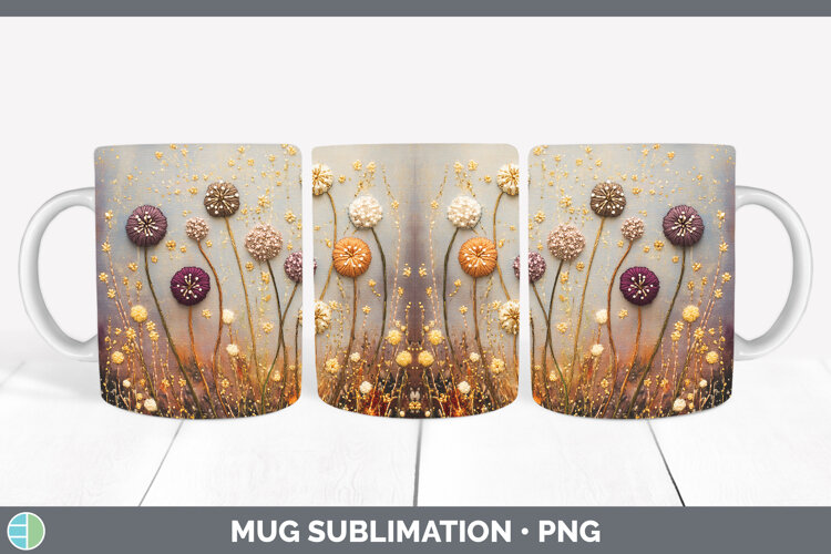 GorgeousFlowers 03 Embroider Mug Wrap design.