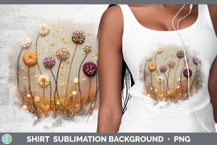 Flowers 03 Embroider Allium Shirt Sublimation Sublimation Ba
