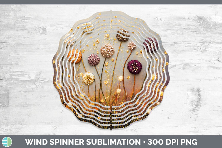 GorgeousFlowers 03 Embroider Wind Spinner design.