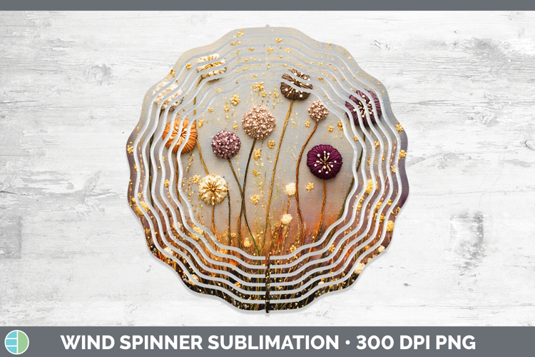 Flowers 03 Embroider Allium Wind Spinner Sublimation Spinner