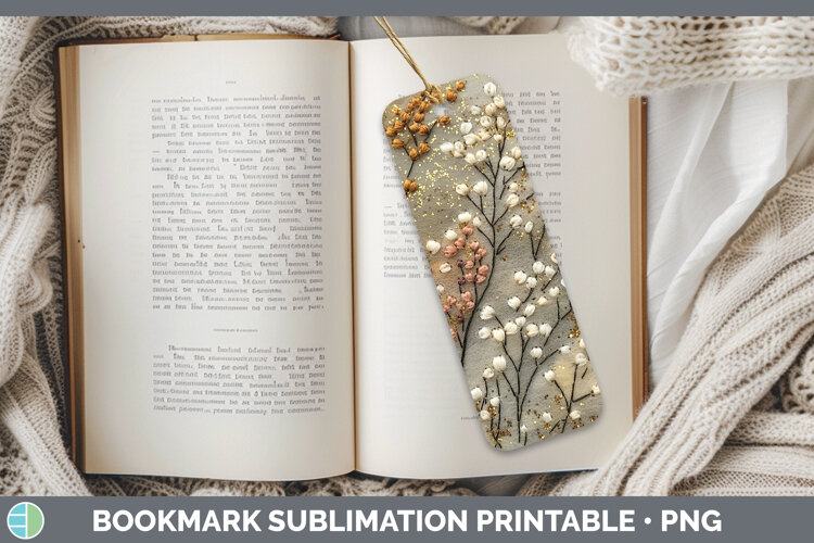 GorgeousFlowers 03 Embroider Bookmark design.