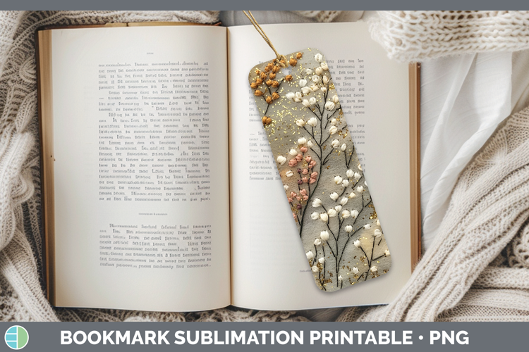 Flowers 03 Embroider Babys Breath Gypsophila Bookmark Sublim