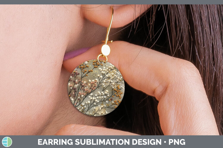 GorgeousFlowers 03 Embroider Round Earrings design.