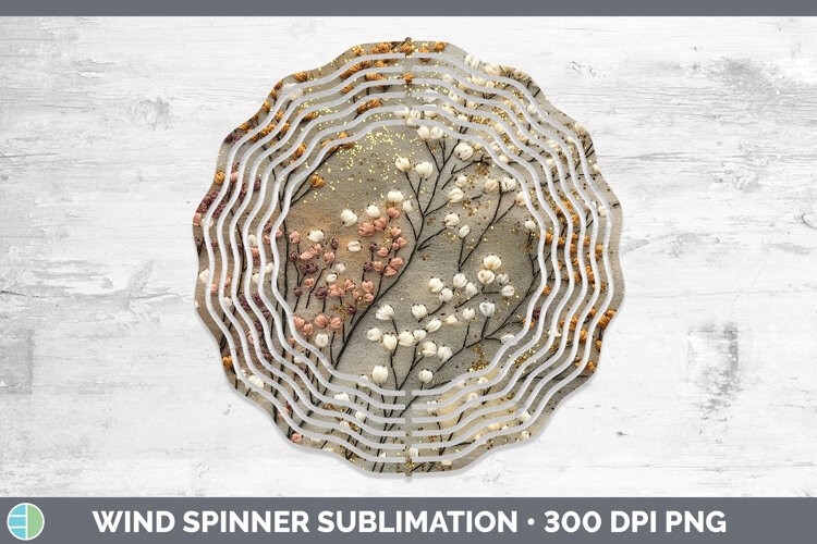 GorgeousFlowers 03 Embroider Wind Spinner design.