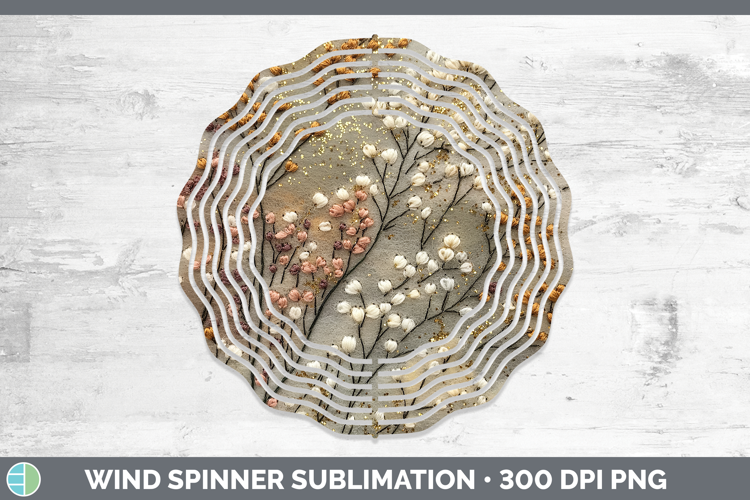 Flowers 03 Embroider Babys Breath Gypsophila Wind Spinner Su