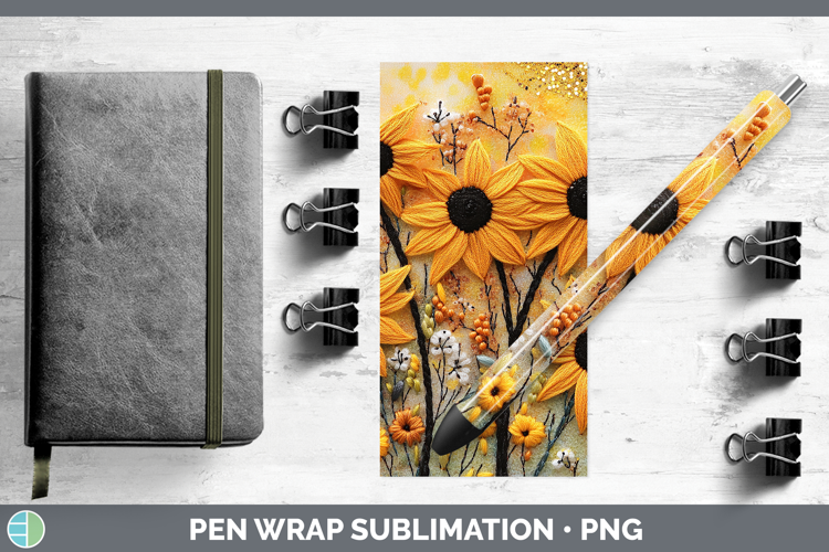 Flowers 03 Embroider Black-eyed Susan Pen Wrap Sublimation P