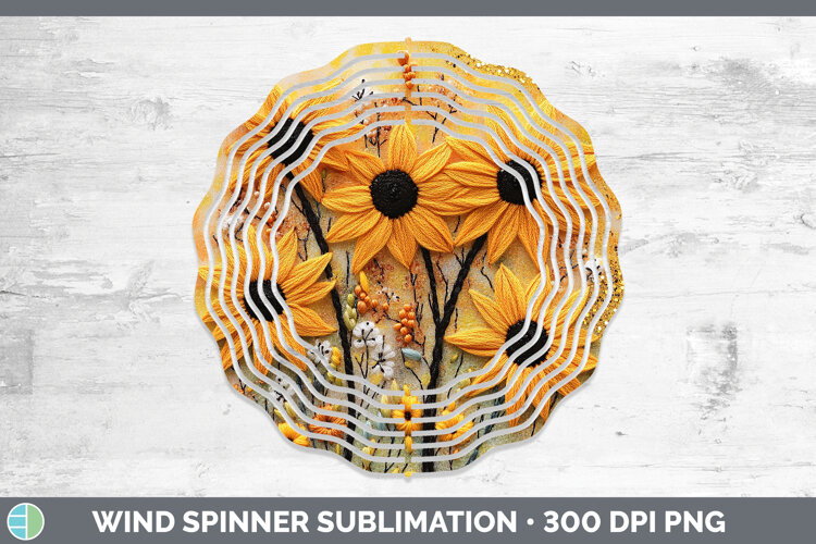 GorgeousFlowers 03 Embroider Wind Spinner design.
