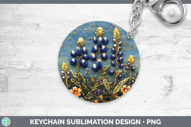 GorgeousFlowers 03 Embroider Keychain design.