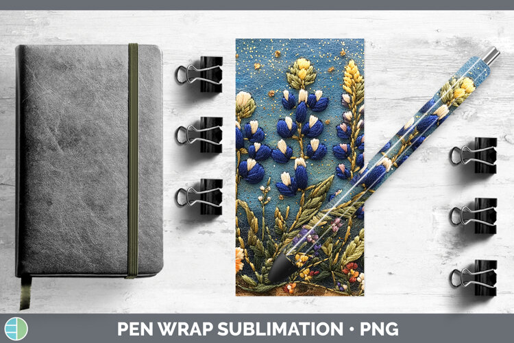GorgeousFlowers 03 Embroider Pen Wrap design.