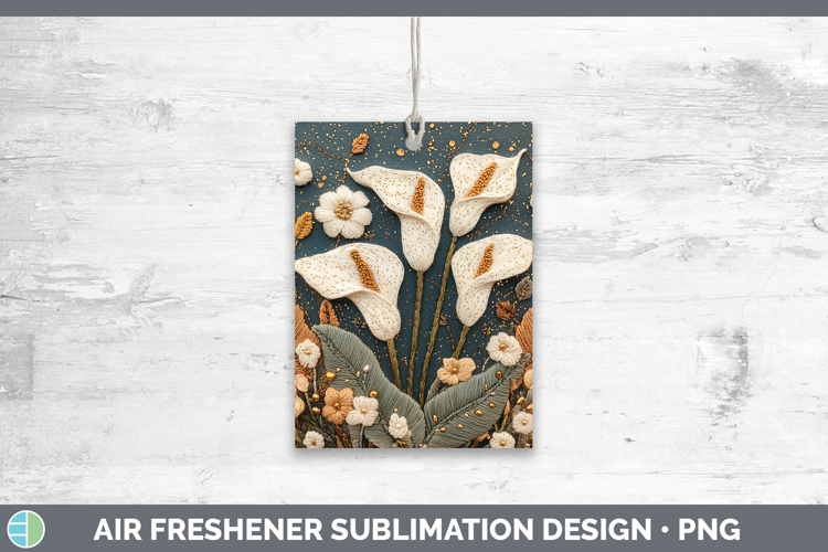 Flowers 03 Embroider Calla Lily Air Freshener Sublimation Ca
