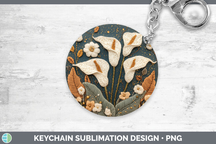 GorgeousFlowers 03 Embroider Keychain design.