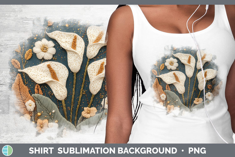 Flowers 03 Embroider Calla Lily Shirt Sublimation Sublimatio
