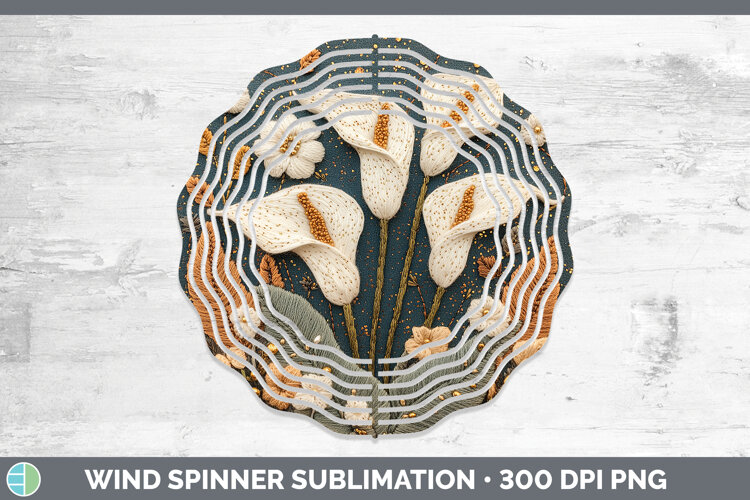 GorgeousFlowers 03 Embroider Wind Spinner design.