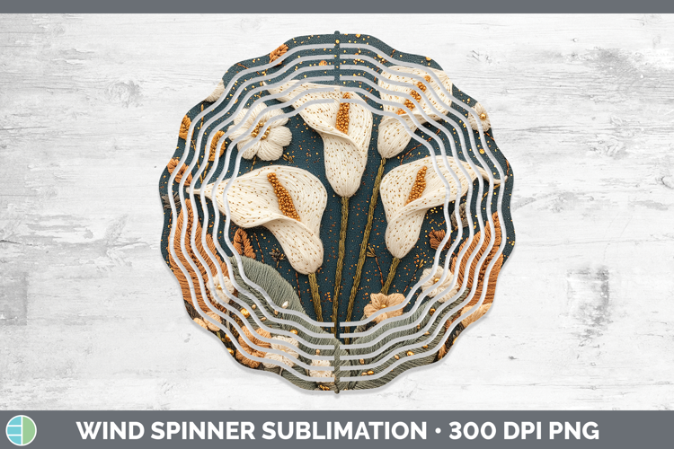 Flowers 03 Embroider Calla Lily Wind Spinner Sublimation Spi