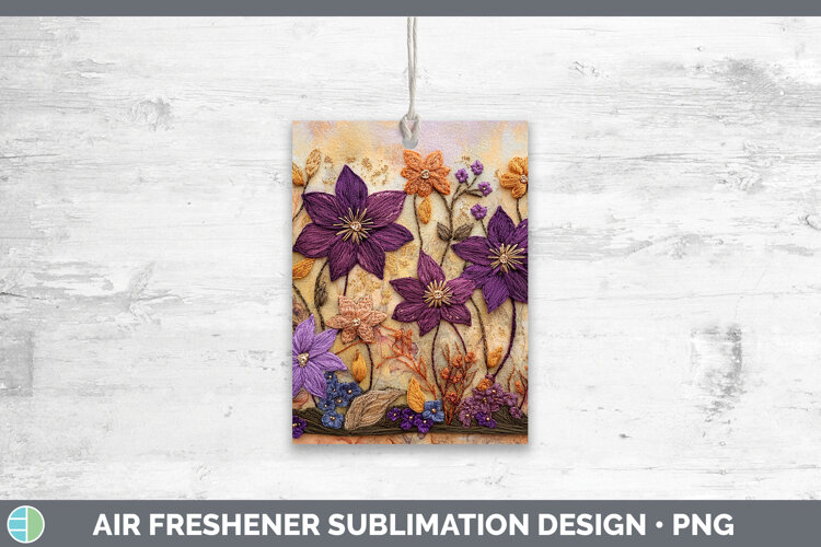GorgeousFlowers 03 Embroider Air Freshener design.