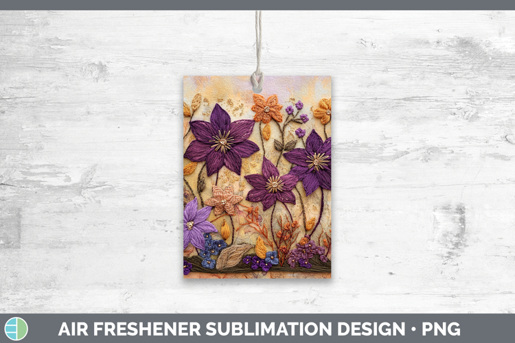 Flowers 03 Embroider Clematis Air Freshener Sublimation Car