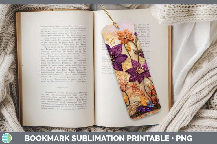 GorgeousFlowers 03 Embroider Bookmark design.