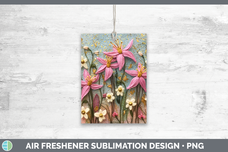 Flowers 03 Embroider Columbine Air Freshener Sublimation Car