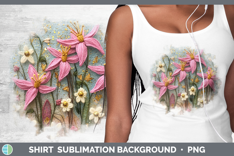 Flowers 03 Embroider Columbine Shirt Sublimation Sublimation