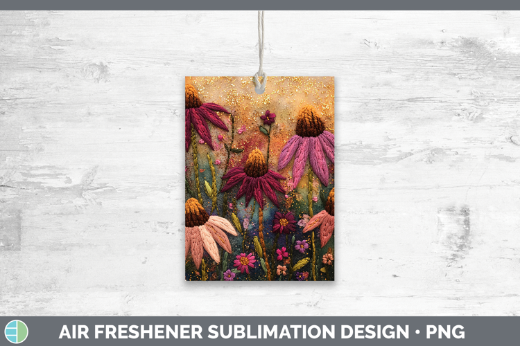 Flowers 03 Embroider Coneflower Air Freshener Sublimation Ca