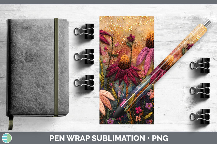 GorgeousFlowers 03 Embroider Pen Wrap design.