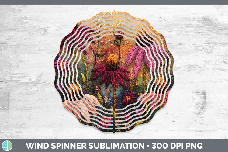 GorgeousFlowers 03 Embroider Wind Spinner design.