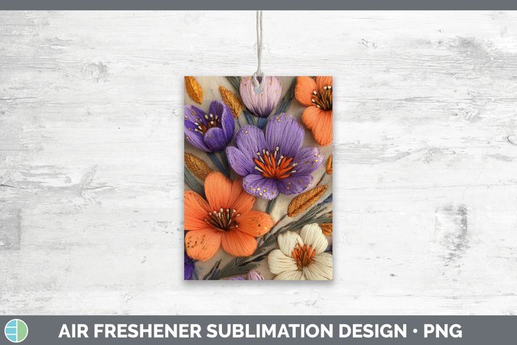 Flowers 03 Embroider Crocus Air Freshener Sublimation Car Fr