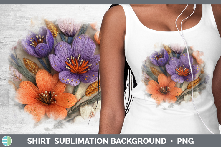 Flowers 03 Embroider Crocus Shirt Sublimation Sublimation Ba