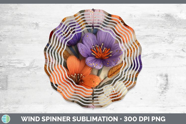 Flowers 03 Embroider Crocus Wind Spinner Sublimation Spinner
