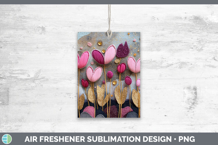 GorgeousFlowers 03 Embroider Air Freshener design.