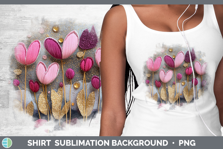 Flowers 03 Embroider Cyclamen Shirt Sublimation Sublimation