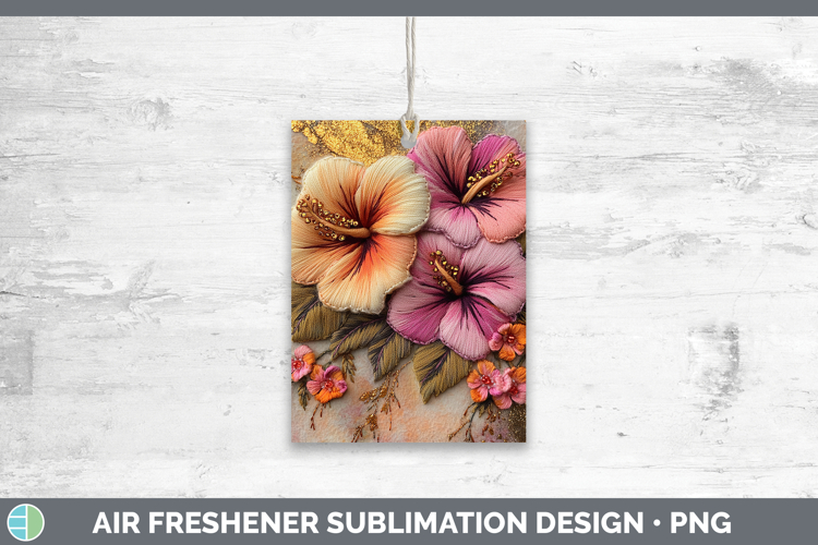 Flowers 03 Embroider Hibiscus Air Freshener Sublimation Car