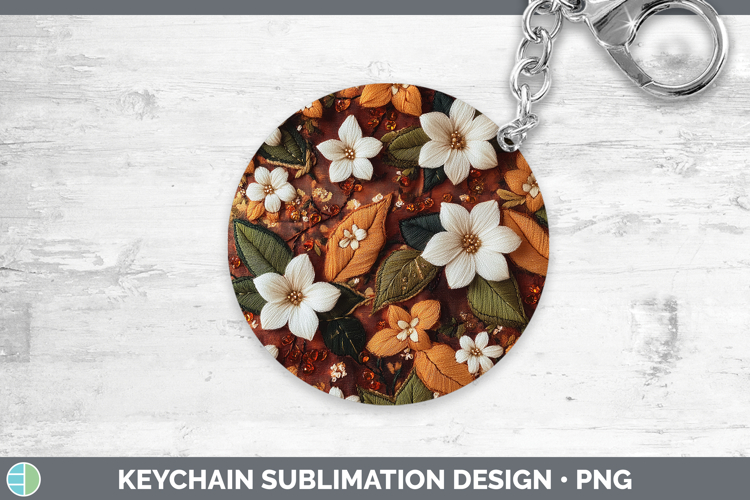 GorgeousFlowers 03 Embroider Keychain design.