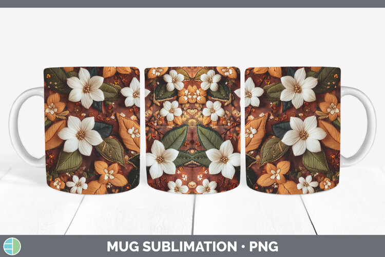 GorgeousFlowers 03 Embroider Mug Wrap design.