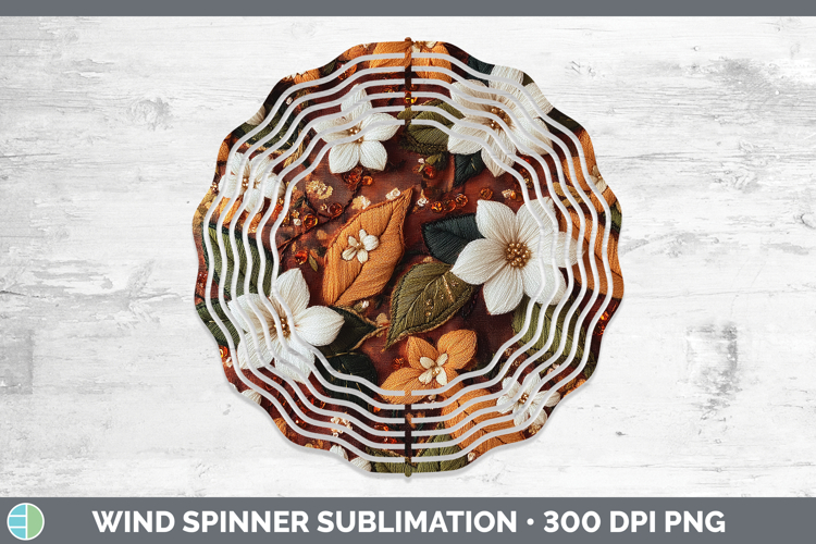 Flowers 03 Embroider Jasmine Wind Spinner Sublimation Spinne