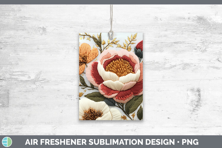 GorgeousFlowers 03 Embroider Air Freshener design.