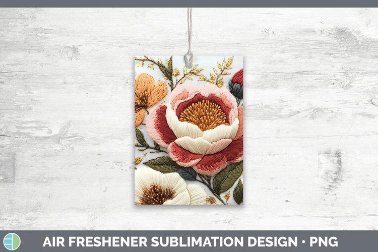Flowers 03 Embroider Peony Air Freshener Sublimation Car Fre