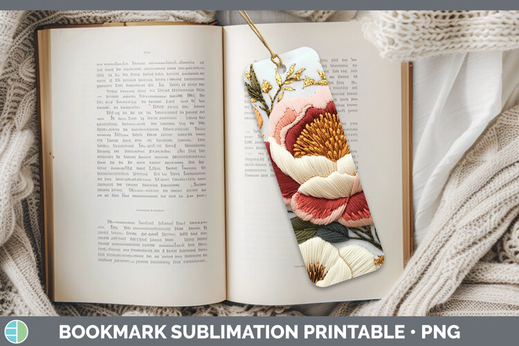 GorgeousFlowers 03 Embroider Bookmark design.