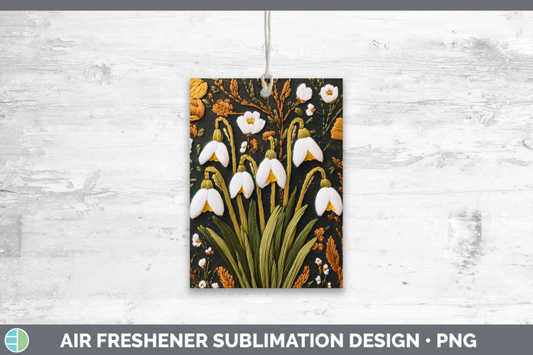 Flowers 03 Embroider Snowdrop Air Freshener Sublimation Car