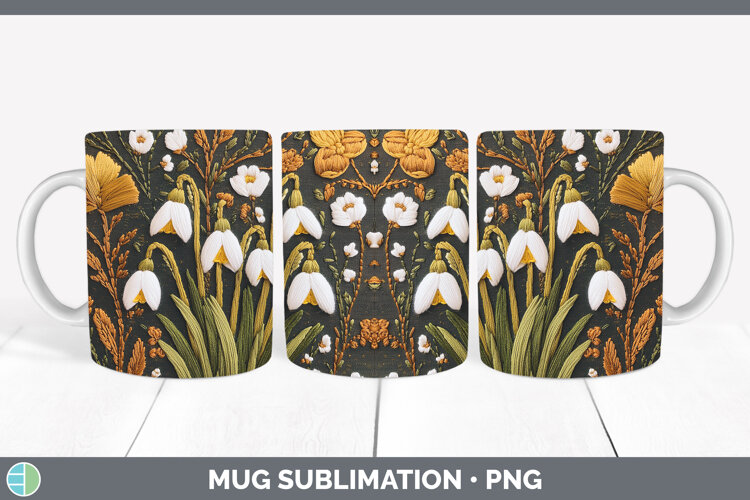 GorgeousFlowers 03 Embroider Mug Wrap design.