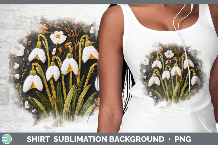 Flowers 03 Embroider Snowdrop Shirt Sublimation Sublimation