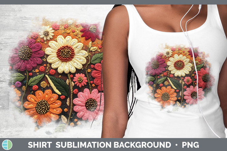 Flowers 03 Embroider Zinnia Shirt Sublimation Sublimation Ba