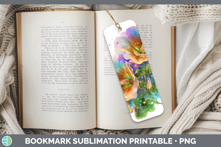 Flowers 03 Rainbow Summer Abutilon Bookmark Sublimation Prin